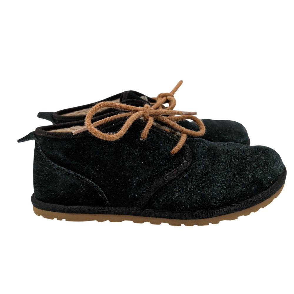UGG Neumel LTA Black Suede Sheepskin Lined Chukka Boots Mens 7 Womens 9 1126879